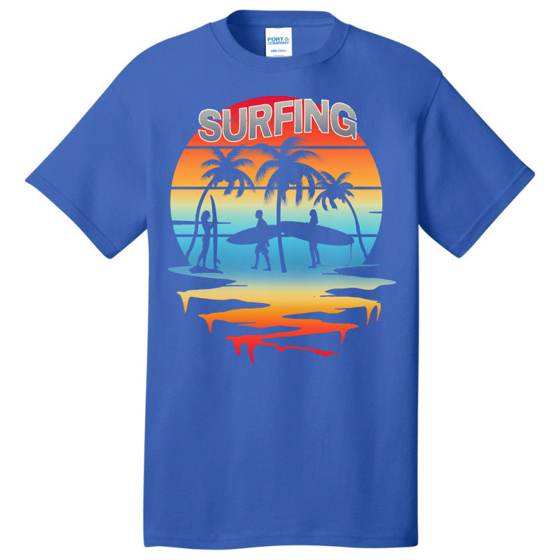 Surfing T  Shirtsurfing Surfer Summer Vacation Sunset T  Shirt Basic T-shirt | Artistshot