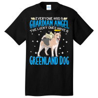 Greenland Dog T  Shirt Greenland Dog With Guardian Angel T  Shirt Basic T-shirt | Artistshot