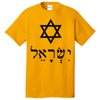 Israel Star Of David In Hebrew Basic T-shirt | Artistshot