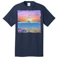 Sailing Ship T  Shirt Sunset Sail T  Shirt Basic T-shirt | Artistshot