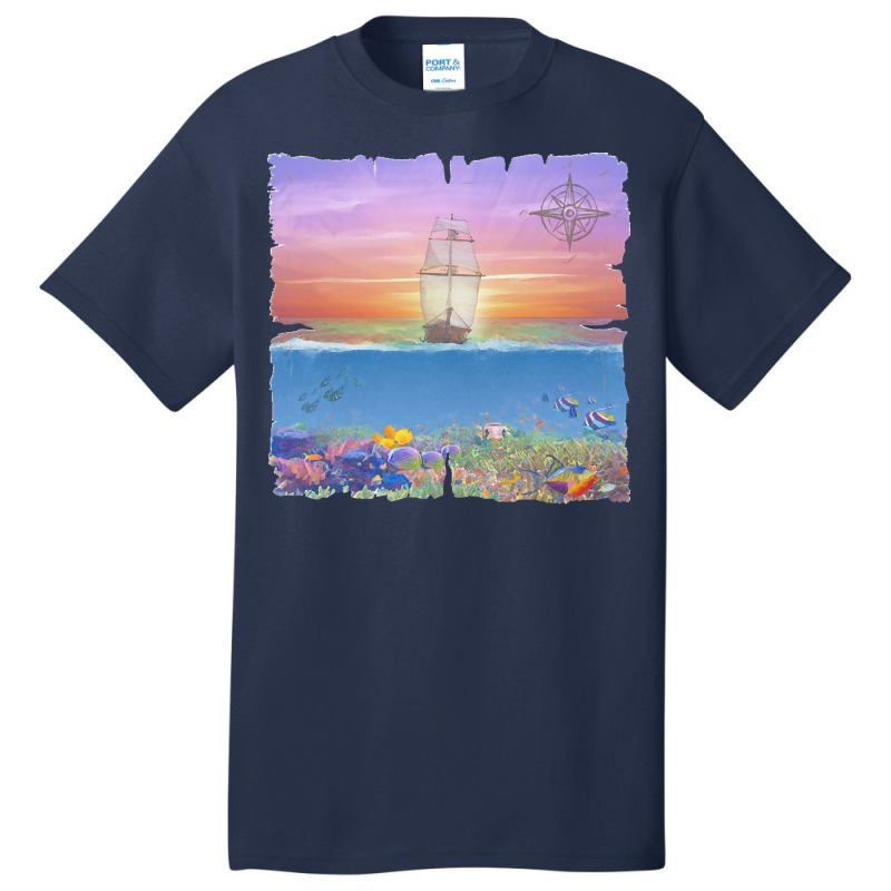 Sailing Ship T  Shirt Sunset Sail T  Shirt Basic T-shirt | Artistshot