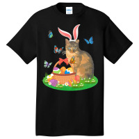 Easter Day T  Shirt Cat With Bunny Ears And Eggs Basket Kids Men Women Basic T-shirt | Artistshot