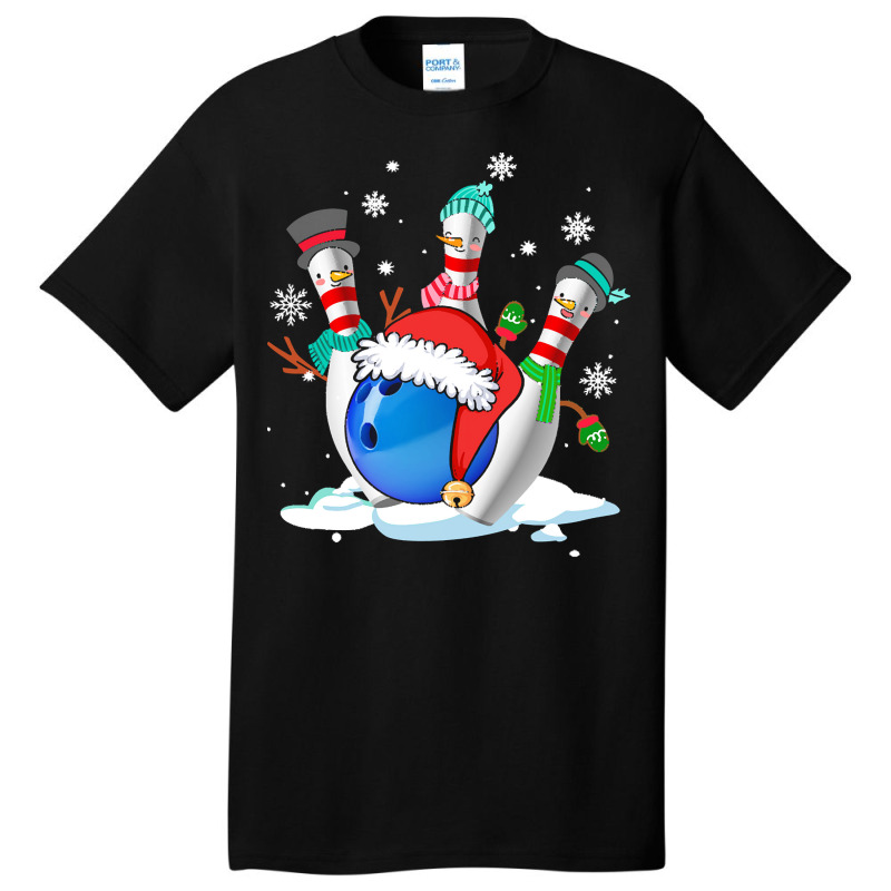 Funny Bowling With Christmas Ball Lover T  Shirt Funny Bowling With Ch Basic T-shirt | Artistshot