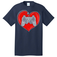 Gaming Apparel T  Shirt Heart Controller Gaming Lovers Awesome For Gam Basic T-shirt | Artistshot