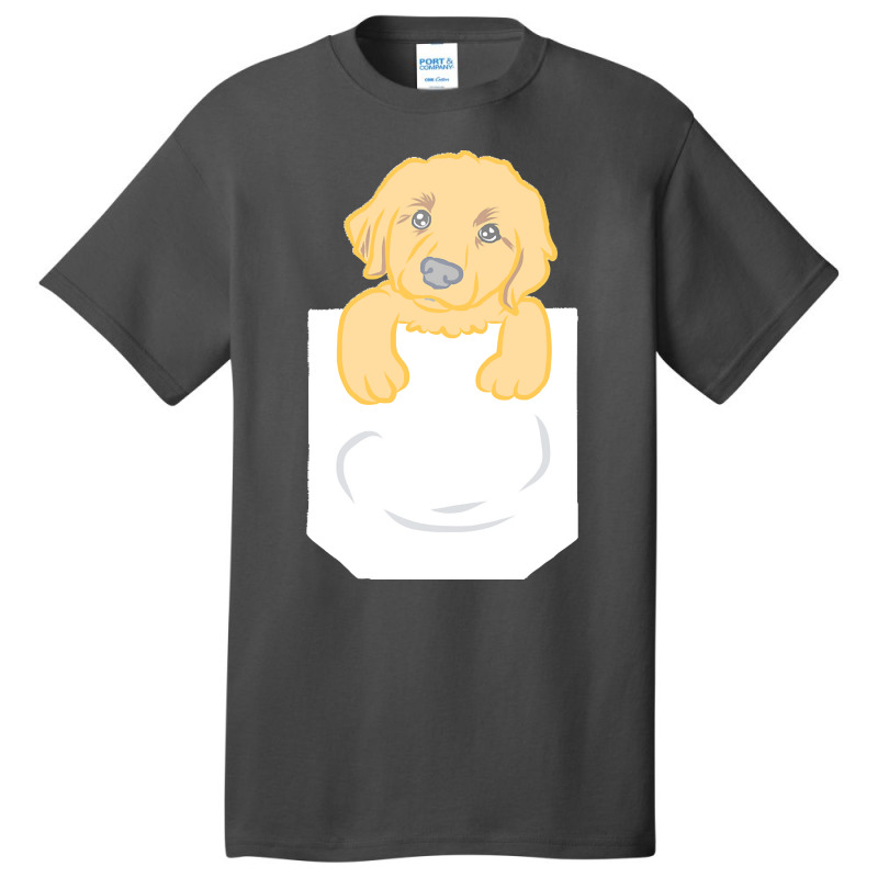 Golden Retriever Dog T  Shirt Cute Funny Golden Retriever Puppy Pocket Basic T-shirt | Artistshot