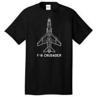 Vought F 8 Crusader Airplane Aircraft Blueprint Plane Art Basic T-shirt | Artistshot