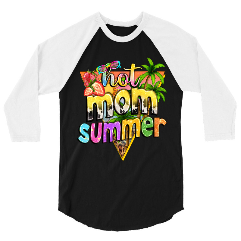 Hot Mom Summer With Background 3/4 Sleeve Shirt | Artistshot