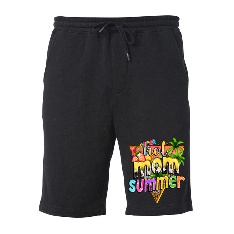 Hot Mom Summer With Background Fleece Short | Artistshot