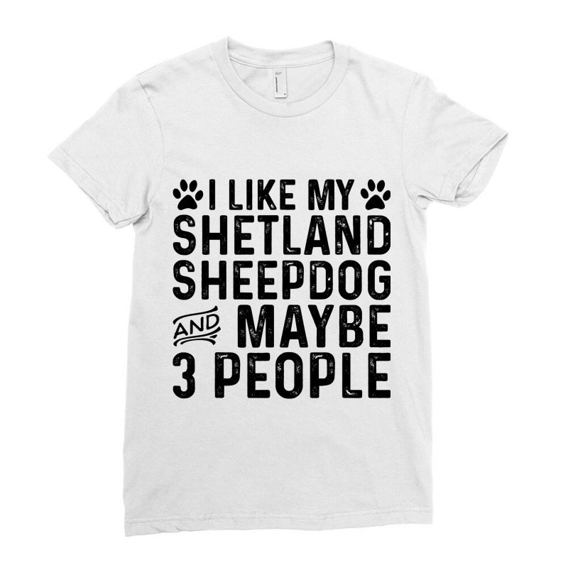 I Like My Shetland Sheepdog Maybe 3 People Funny D Ladies Fitted T-Shirt by FinleeRoddy | Artistshot