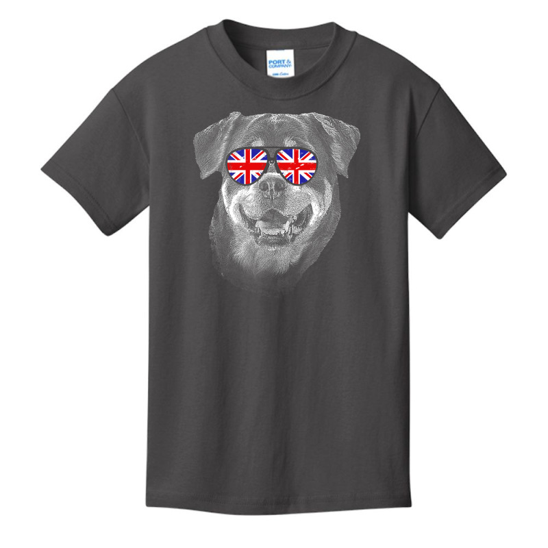 Rottweiler T  Shirt Rottweiler United Kingdom Flag Sunglass T  Shirt Basic Youth T-shirt by schimmelcharlotte | Artistshot