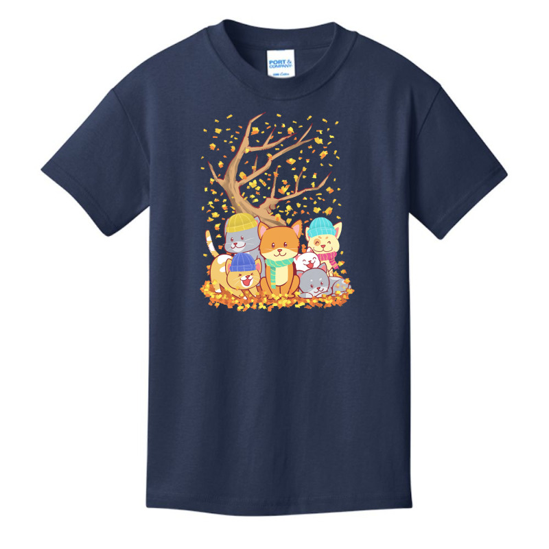 Cats T  Shirt Cats Fall Autumn Leaf Tree Lover Season Fan Enjoy T  Shi Basic Youth T-shirt by ava44194 | Artistshot