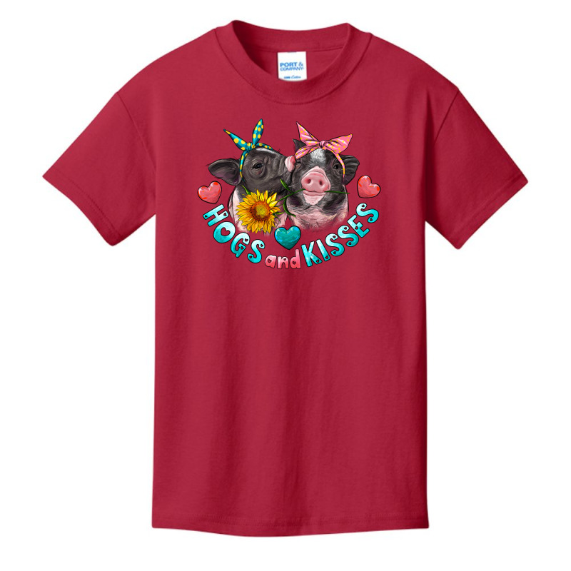 Hogs And Kisses Pigs Basic Youth T-shirt | Artistshot