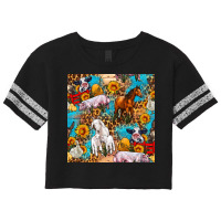 Farm Animals Leopard Sunflowers Seamless Pattern Scorecard Crop Tee | Artistshot