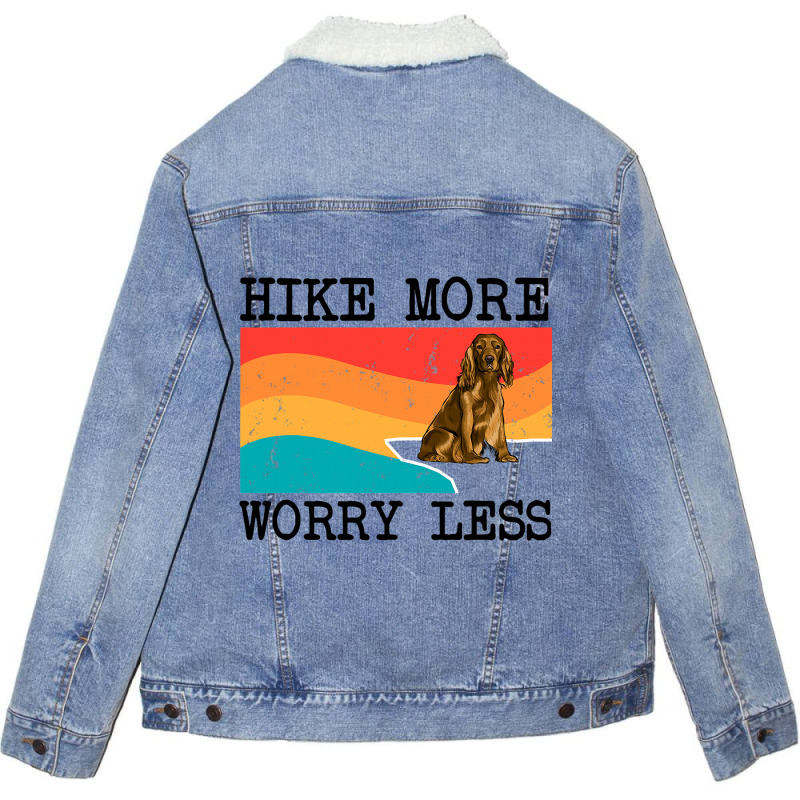 Hike More Worry Less Cocker Spaniel Graphic Hiking Unisex Sherpa-lined Denim Jacket | Artistshot