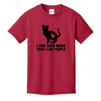 I Like Cats More Than I Like People Basic Youth T-shirt | Artistshot