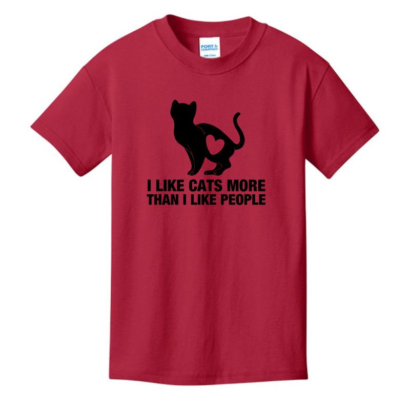 I Like Cats More Than I Like People Basic Youth T-shirt by NAE | Artistshot