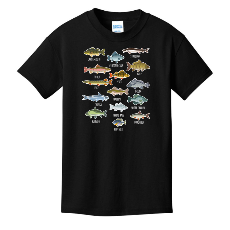 Types Of Freshwater Fish Species Fishing Basic Youth T-shirt by home12 | Artistshot