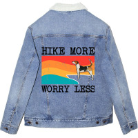 Hike More Worry Less English Foxhound Graphic Hiki Unisex Sherpa-lined Denim Jacket | Artistshot