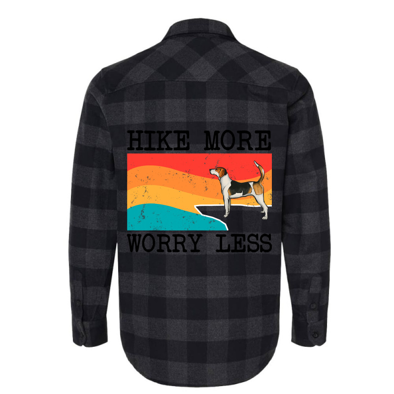 Hike More Worry Less English Foxhound Graphic Hiki Flannel Shirt by NariahPringl | Artistshot