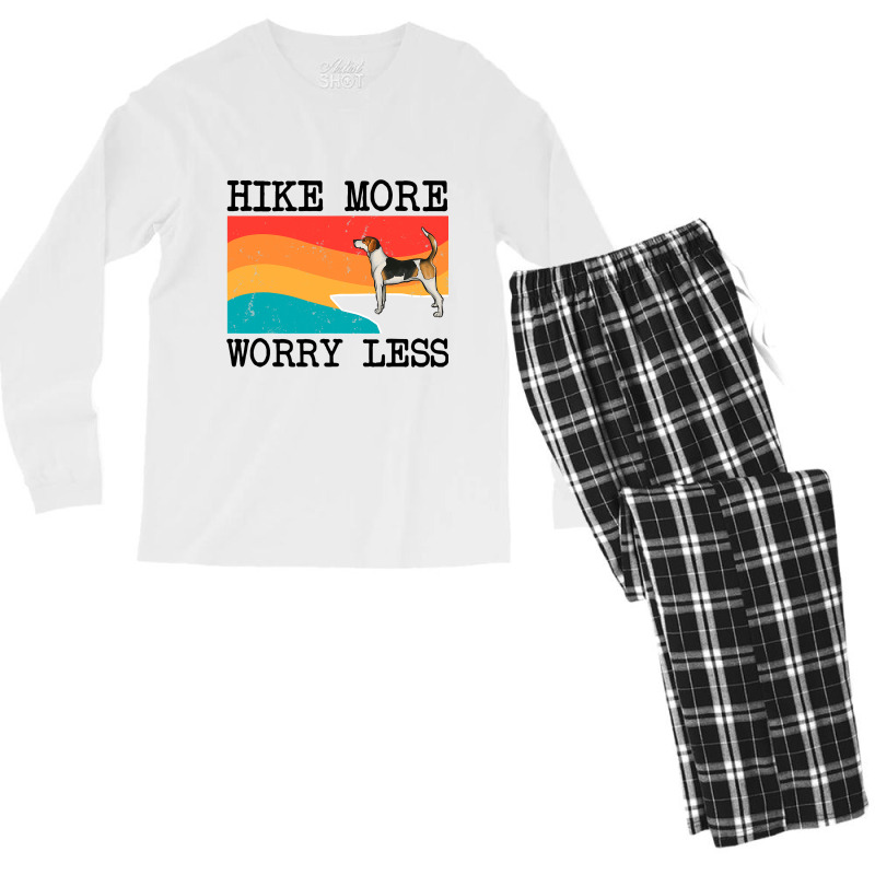 Hike More Worry Less English Foxhound Graphic Hiki Men's Long Sleeve Pajama Set by NariahPringl | Artistshot