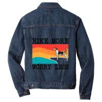 Hike More Worry Less English Foxhound Graphic Hiki Men Denim Jacket | Artistshot