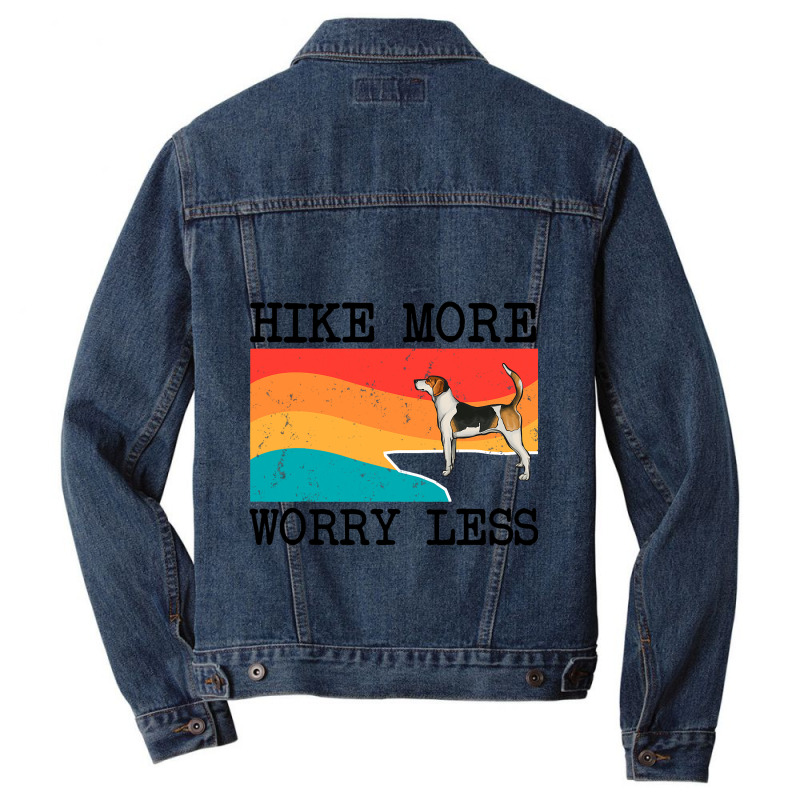 Hike More Worry Less English Foxhound Graphic Hiki Men Denim Jacket by NariahPringl | Artistshot