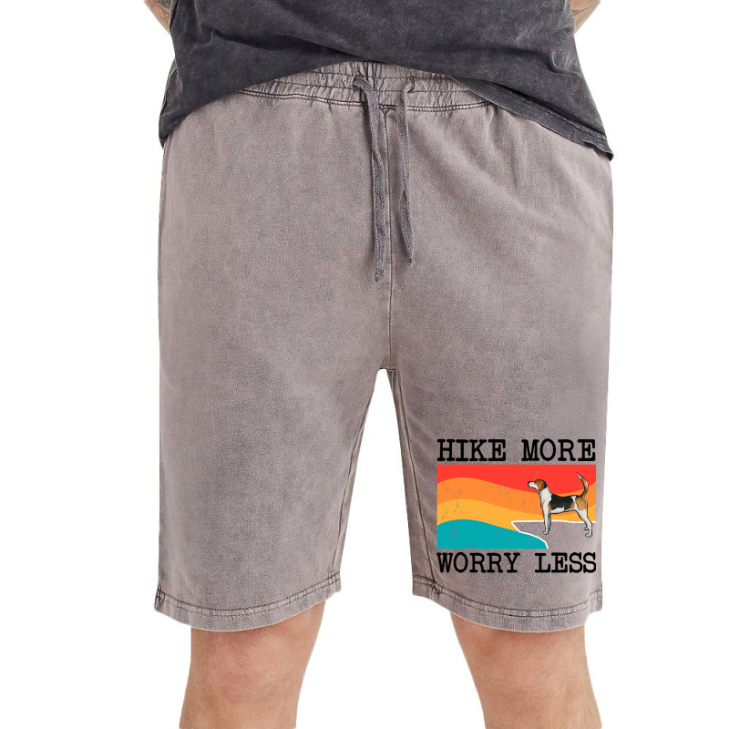 Hike More Worry Less English Foxhound Graphic Hiki Vintage Short by NariahPringl | Artistshot