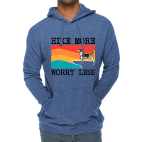 Hike More Worry Less English Foxhound Graphic Hiki Lightweight Hoodie | Artistshot