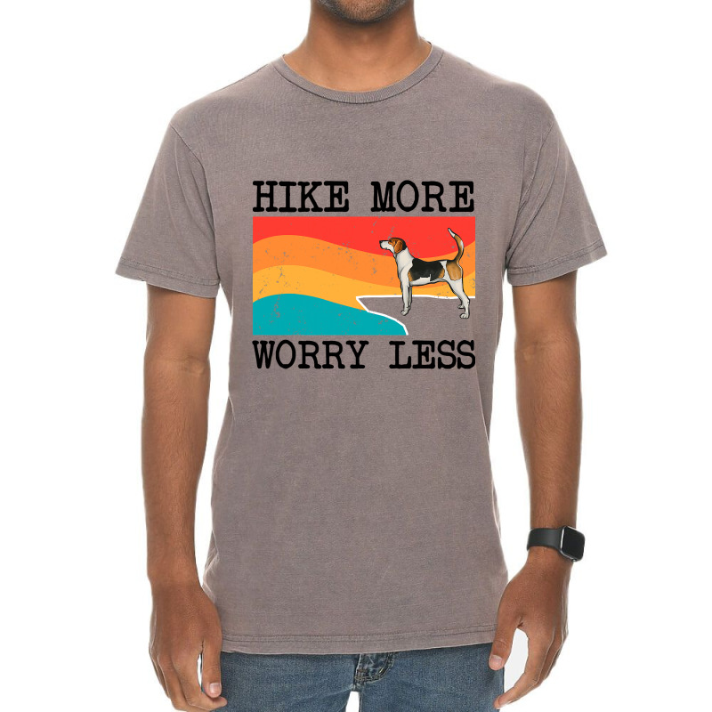 Hike More Worry Less English Foxhound Graphic Hiki Vintage T-Shirt by NariahPringl | Artistshot