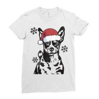 Funny Jack Russel Christmas Santa Hat Xmas Mom Dad Ladies Fitted T-shirt | Artistshot