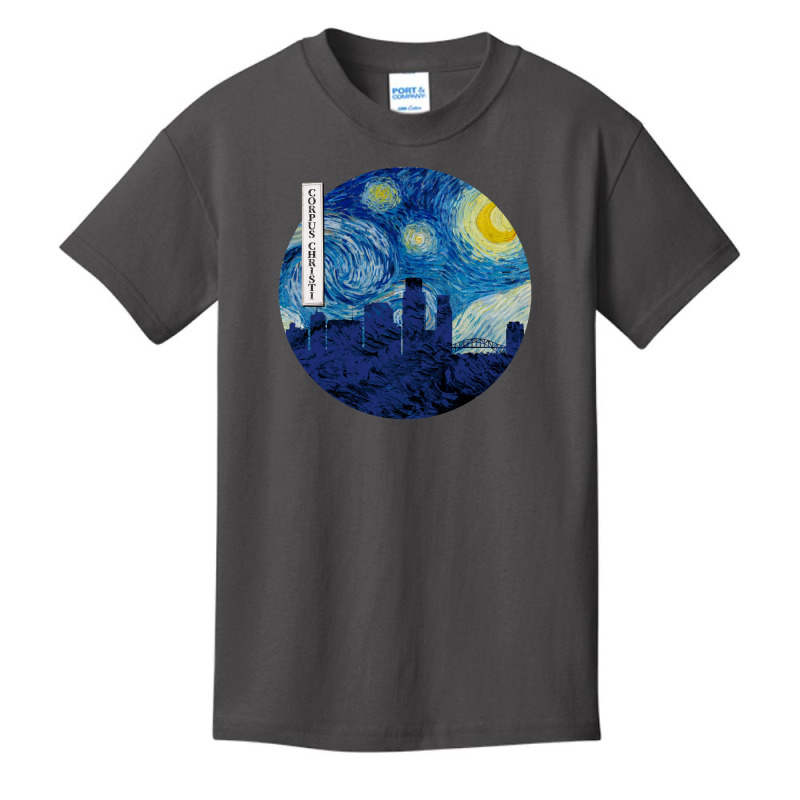 Corpus Christi Van Gogh Starry Night Circle Basic Youth T-shirt by saterseim | Artistshot