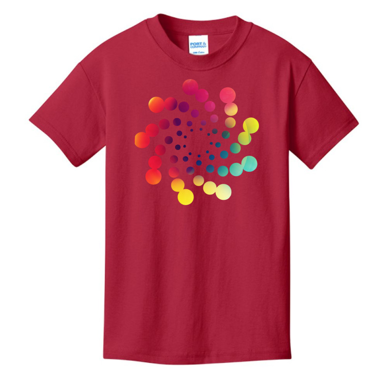 Dots Hurricane Colorful Hypnotizing Spiral Basic Youth T-shirt by SamsulArt | Artistshot