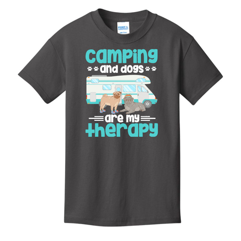 Therapy Apparel Apparel T  Shirt Camping And Dogs Are My Therapy T  Sh Basic Youth T-shirt by corrinebeer640 | Artistshot