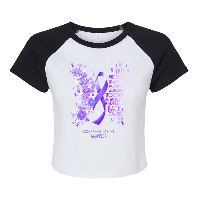 Esophageal Cancer T Shirtesophageal Cancer Warrior I Am The Storm Esop Raglan Crop Top by rico96716 | Artistshot