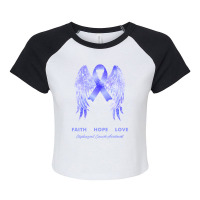 Esophageal Cancer T Shirtfaith Hope Love Esophageal Cancer Awareness W Raglan Crop Top | Artistshot