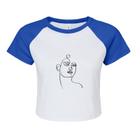 Beautiful Women One Line Art Raglan Crop Top | Artistshot