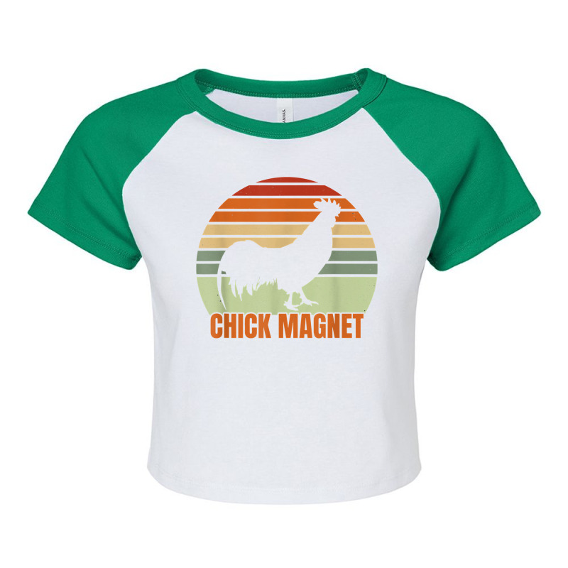 Funny Chicken Farmer Rooster Chick Magnet Backyard Chicken T Shirt Raglan Crop Top by zakarimullin | Artistshot