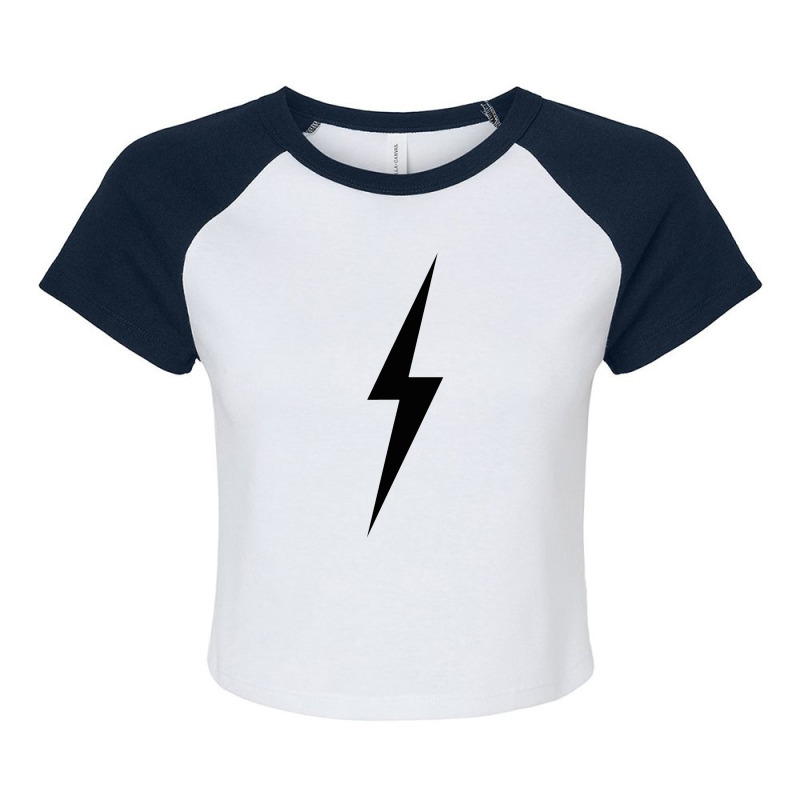 Simple Lightning Bolt Raglan Crop Top by kamiatun | Artistshot