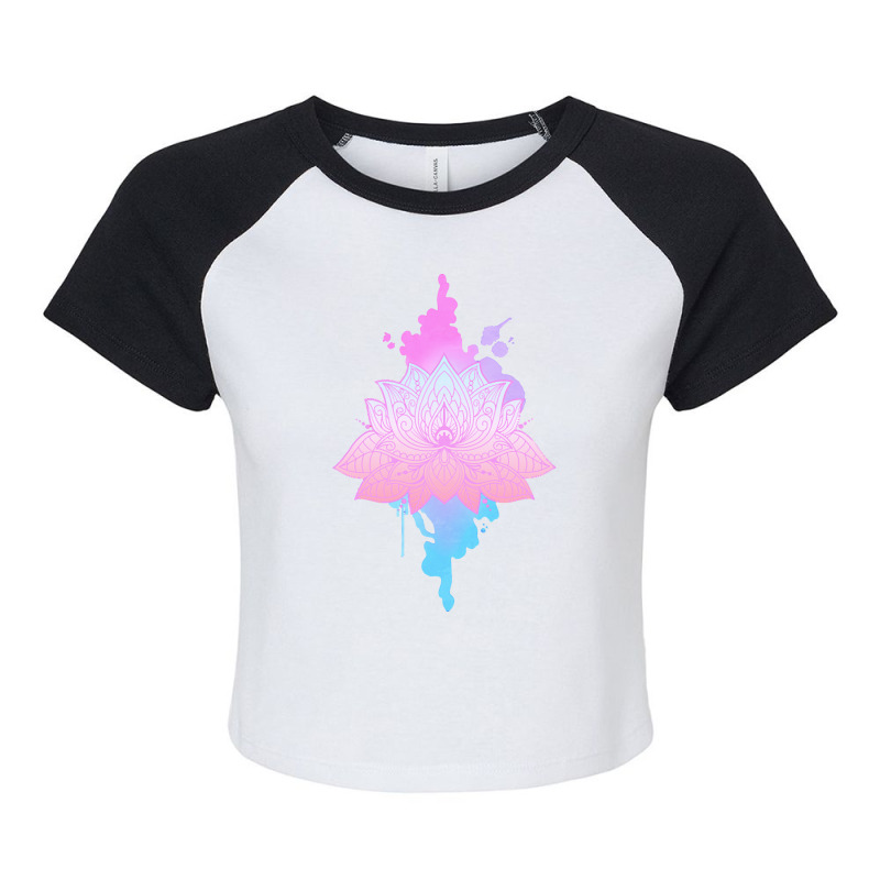 Mandala Lotus T  Shirt Asanas Mandala Lotus Mantra T  Shirt Raglan Crop Top by adolphsteuber754 | Artistshot