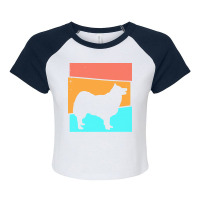 Icelandic T  Shirt Retro Dog Icelandic Sheepdog T  Shirt Raglan Crop Top | Artistshot