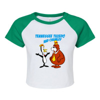 Tennessee Tuxedo And Chumley Raglan Crop Top | Artistshot