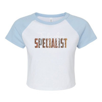 Leopard Technology Specialist Funny Job Title School Worker T Shirt Raglan Crop Top | Artistshot