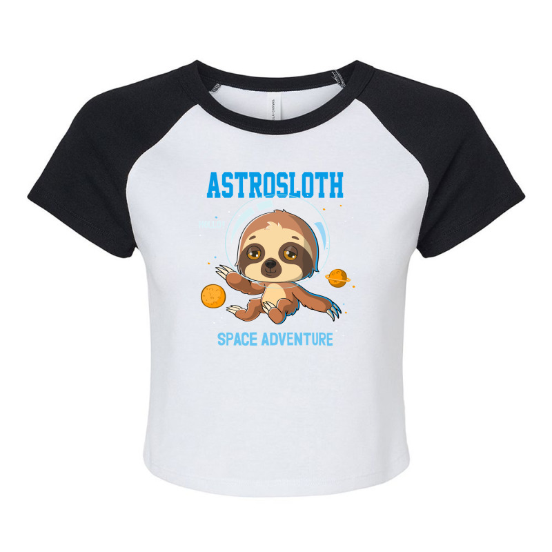 Bear Sloth Astronaut Space Adventure Cartoon Hand Drawing 278 Polar Pa Raglan Crop Top by offensejuggler | Artistshot