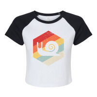 Retro Vintage Snail T Shirt Raglan Crop Top | Artistshot