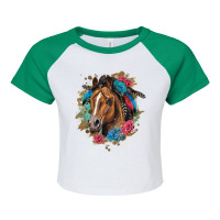 Quarter Horse Floral Raglan Crop Top | Artistshot