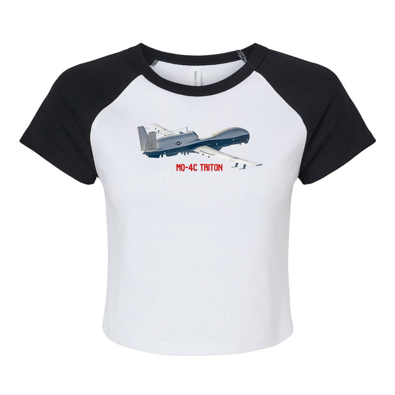 Military Aircraft Mq 4c Triton Raptor Pilot Gifts T Shirt Raglan Crop Top by MoczoTenleigh | Artistshot