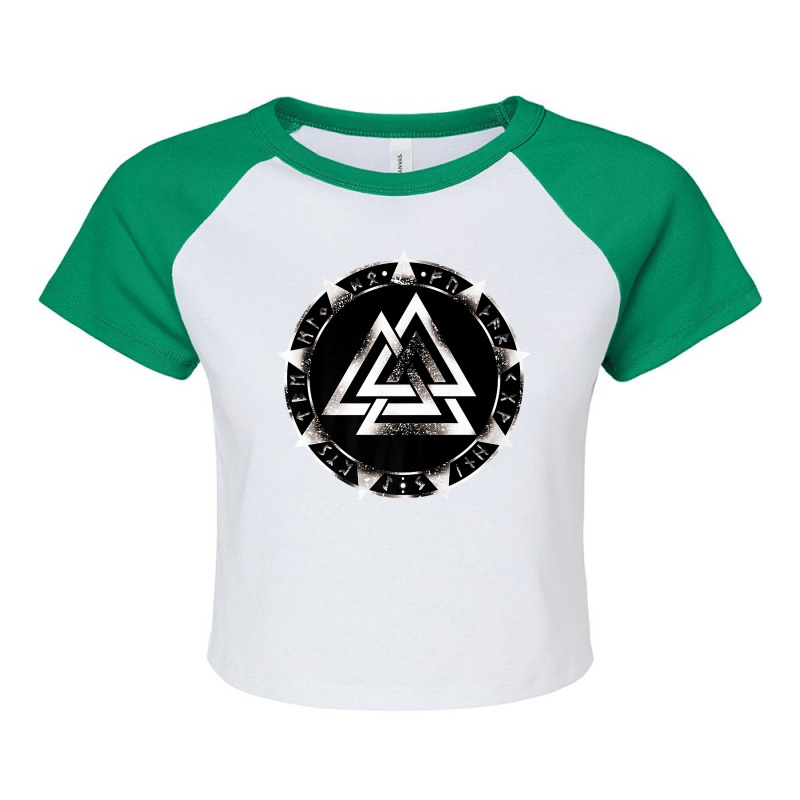 Valknut, Wotan Knot , Odin, Viking Sign T Shirt Raglan Crop Top by ZaraeTrullinger | Artistshot