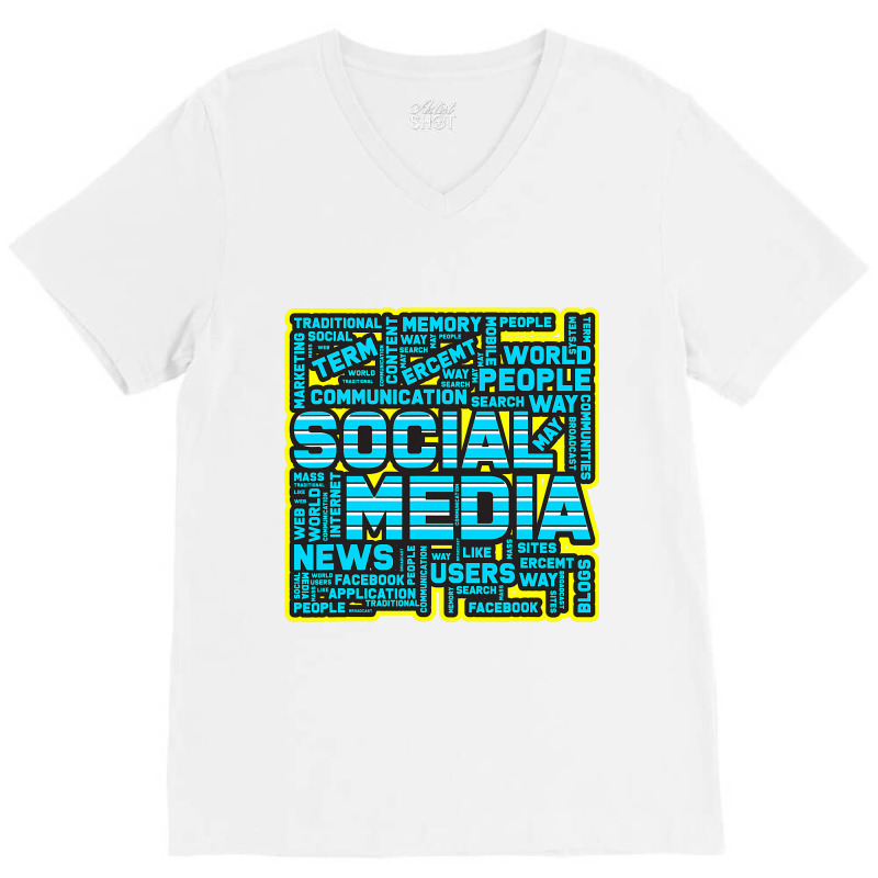 Funny Social Media Influencer Blogger Gift V-Neck Tee by XAVIERESPREE | Artistshot