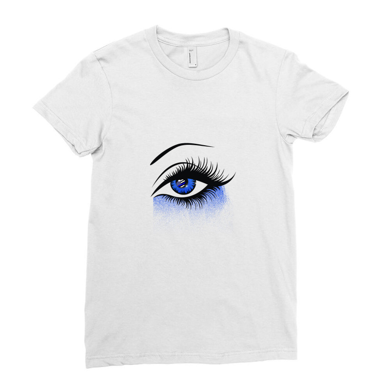 Black The Blue Eyes Cute Ladies Fitted T-Shirt by hoainv | Artistshot