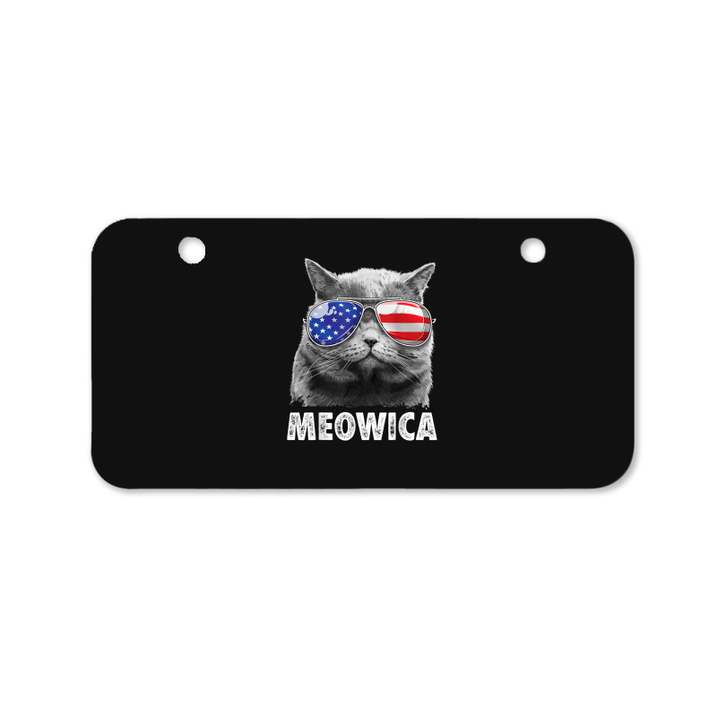 Cat 4th Of July Mug Meowica Merica Men Usa American Flag Bicycle License Plate | Artistshot